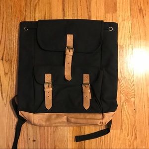NEW canvas and faux leather backpack